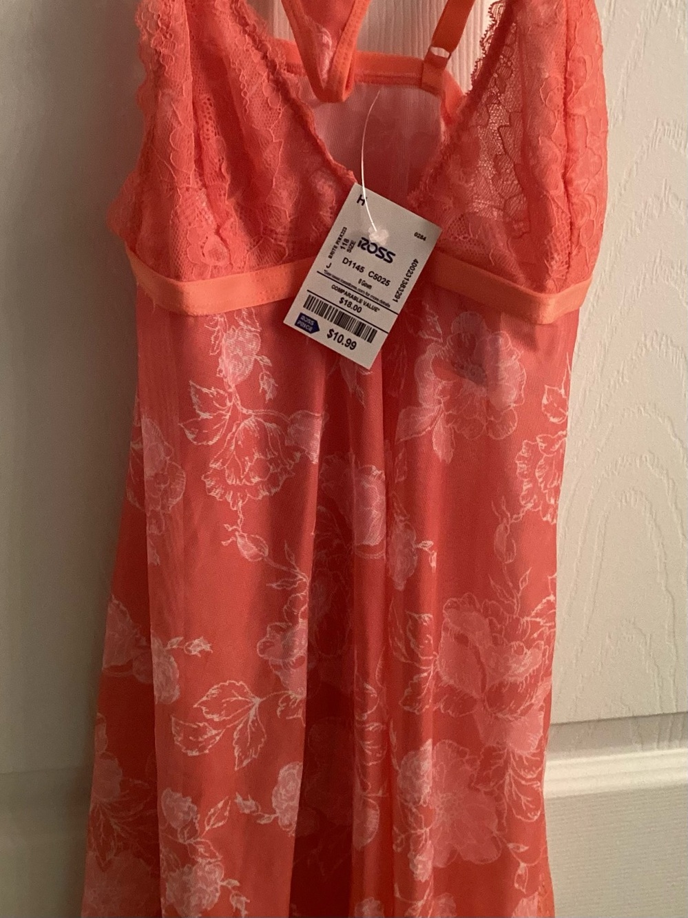 Girls Coral Lace Floral Dress